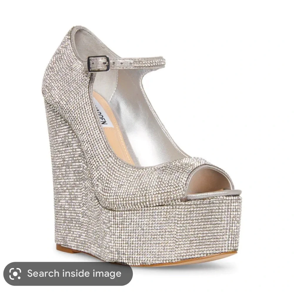STEVE MADDEN/ macie rhinestone wedge heel - Picture 1 of 15